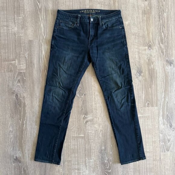 Mens 32 x 32 AMERICAN EAGLE OUTFITTER 360 Extreme Flex Dark Skinny Stretch Jeans - Picture 1 of 13
